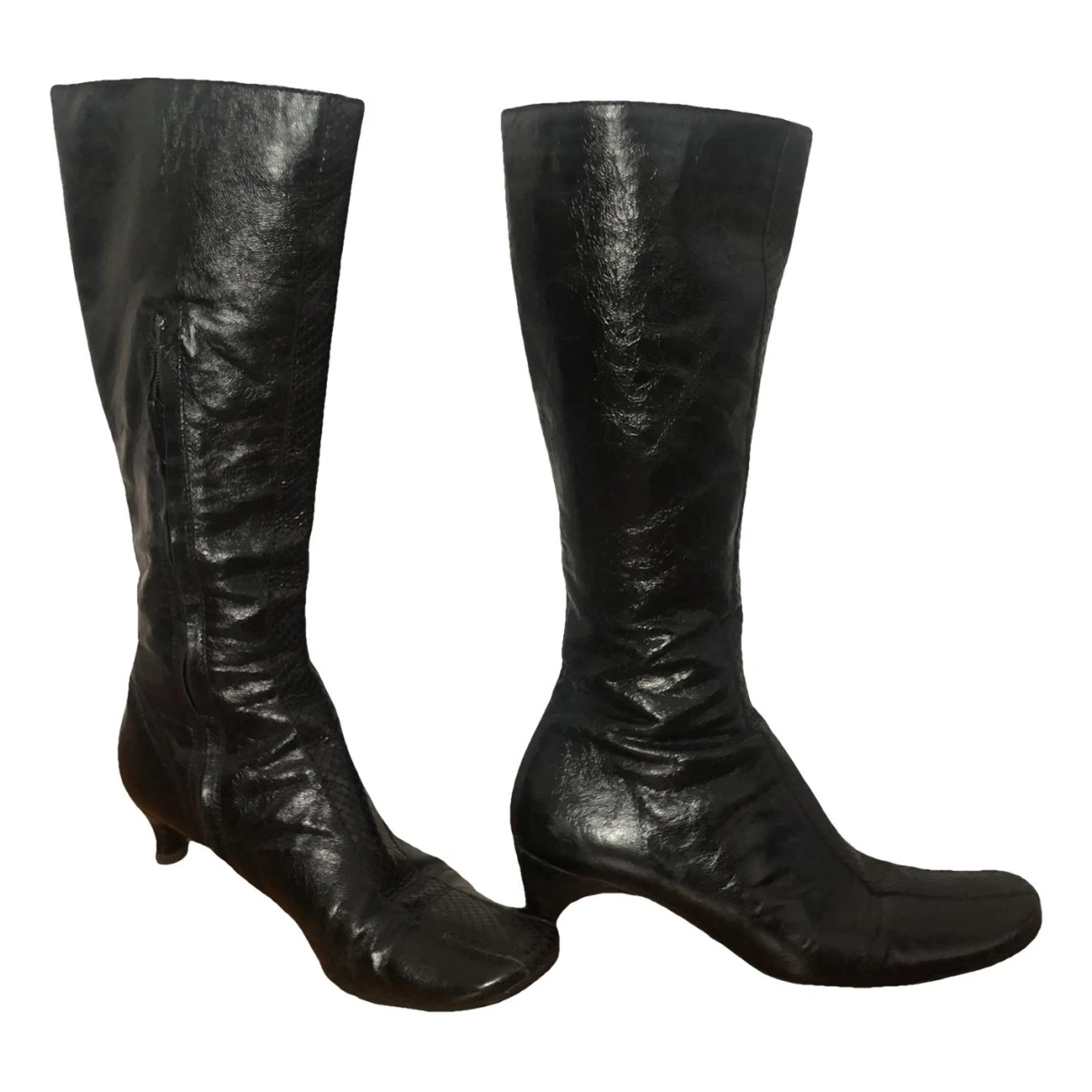 Costume National Bottes cavalières en cuir
